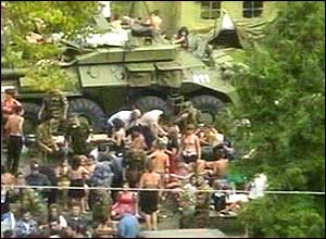 Troops with children